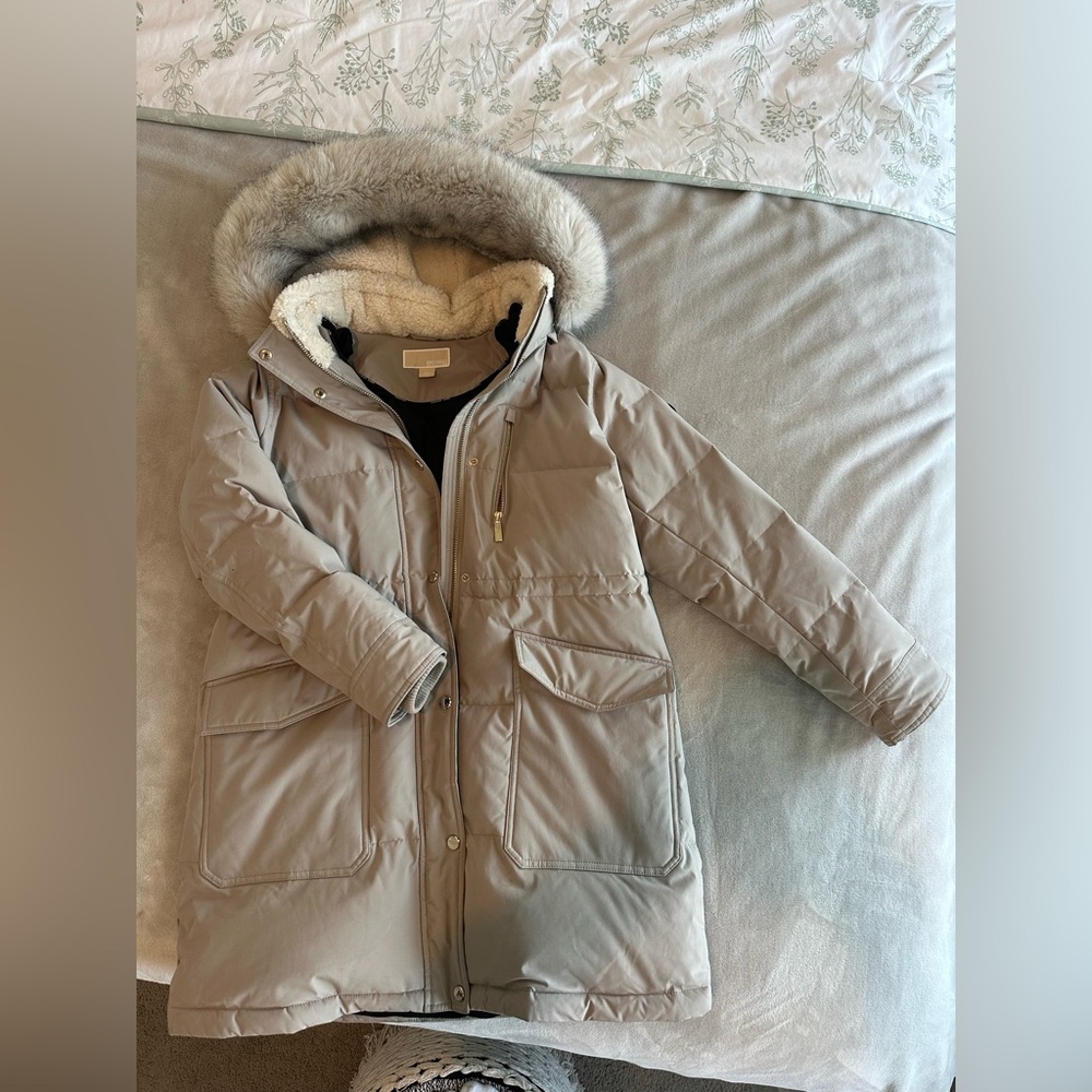 Kids Gray Hooded Winter Coat